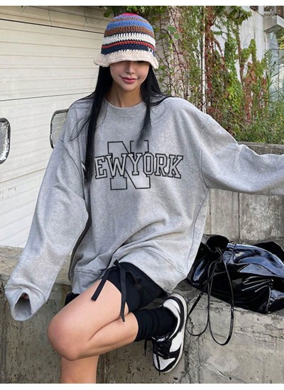 Letter Graphic Drop Shoulder Sweatshirt - Choose Your Size