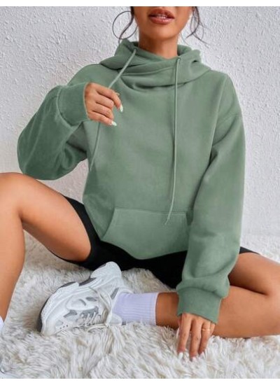 EZwear Kangaroo Pocket Drop Shoulder Drawstring Hoodie - Choose Your Size