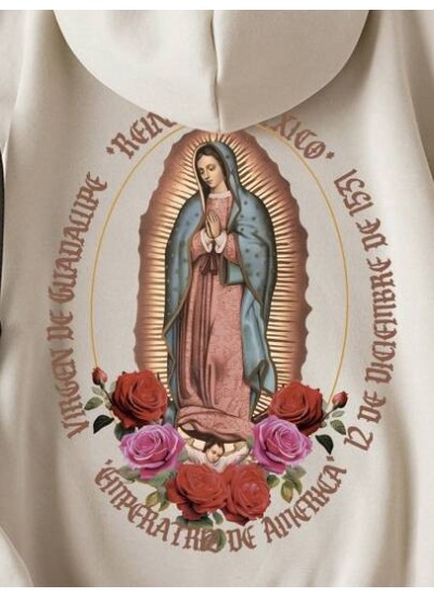 EZwear Women.s Back Virgin Mary Printing Hooded Sweatshirt - Choose Your Size