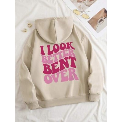 EZwear Slogan Graphic Drawstring Thermal Lined Hoodie - Choose Your Size