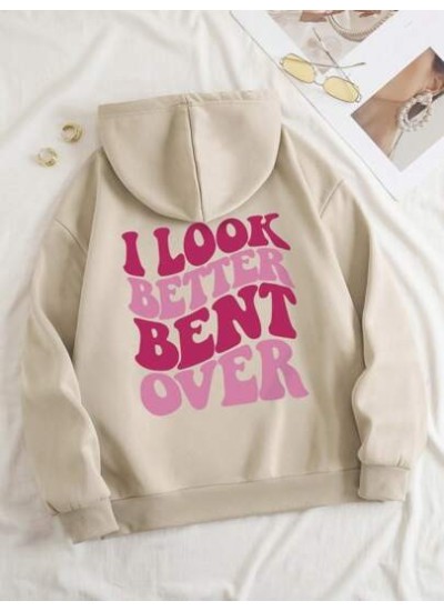 EZwear Slogan Graphic Drawstring Thermal Lined Hoodie - Choose Your Size