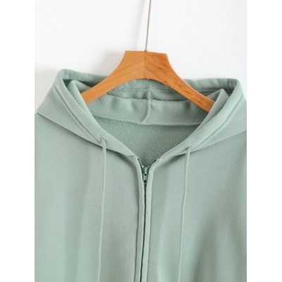 EZwear Zip Up Drop Shoulder Thermal Lined Drawstring Hoodie - Choose Your Size