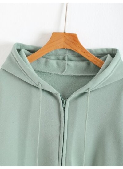 EZwear Zip Up Drop Shoulder Thermal Lined Drawstring Hoodie - Choose Your Size