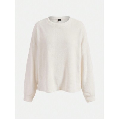 BASICS Women.S Solid Color Drop Shoulder Sweatshirt - Choose Your Size