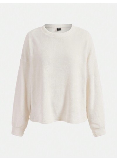 BASICS Women.S Solid Color Drop Shoulder Sweatshirt - Choose Your Size