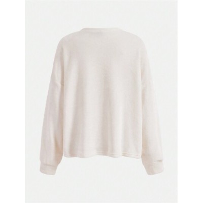 BASICS Women.S Solid Color Drop Shoulder Sweatshirt - Choose Your Size