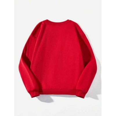 Slayr Casual Sweatshirt With Round Neckline, Drop Shoulder And Text Print - Cho