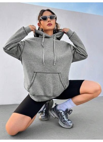 EZwear Women.S Color Block Drawstring Hoodie With Contrast Color Lacing - Choos