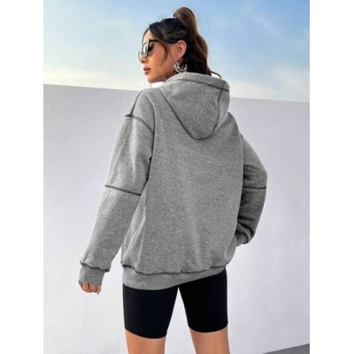 EZwear Women.S Color Block Drawstring Hoodie With Contrast Color Lacing - Choos