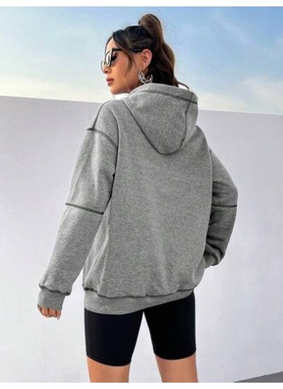 EZwear Women.S Color Block Drawstring Hoodie With Contrast Color Lacing - Choos