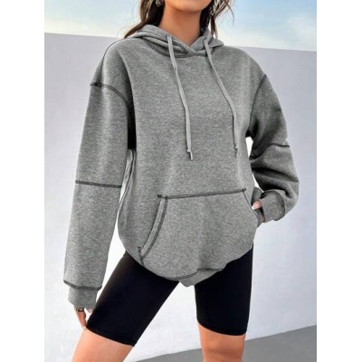 EZwear Women.S Color Block Drawstring Hoodie With Contrast Color Lacing - Choos