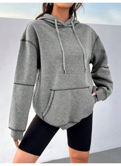 EZwear Women.S Color Block Drawstring Hoodie With Contrast Color Lacing - Choos