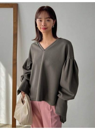 Women.s V-neck Drop Shoulder Sleeve Sweatshirt - Choose Your Size