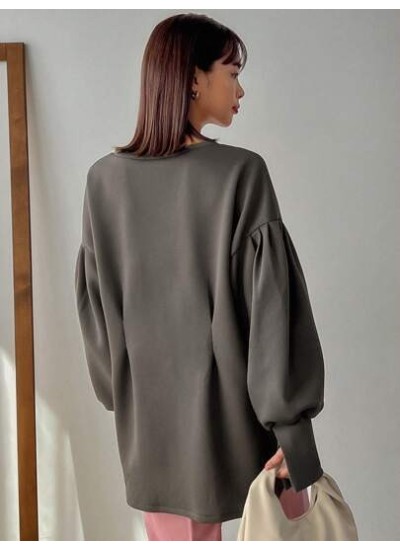 Women.s V-neck Drop Shoulder Sleeve Sweatshirt - Choose Your Size