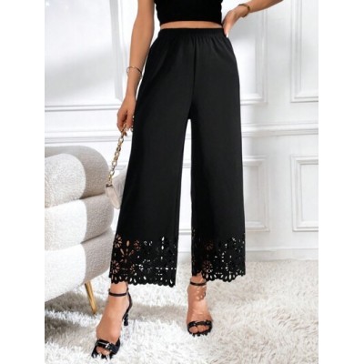 Privé Laser Cut Out Wide Leg Pants - Choose Your Size