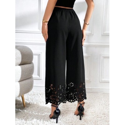 Privé Laser Cut Out Wide Leg Pants - Choose Your Size