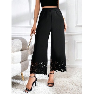 Privé Laser Cut Out Wide Leg Pants - Choose Your Size