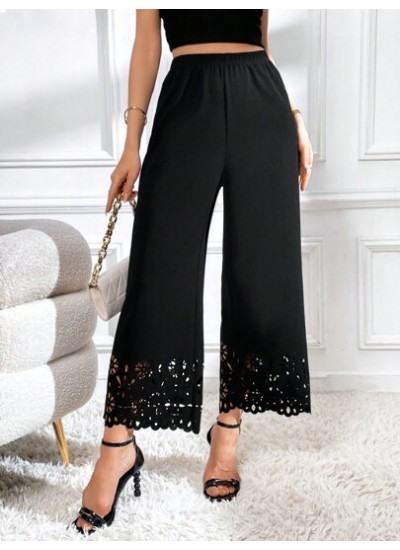 Privé Laser Cut Out Wide Leg Pants - Choose Your Size