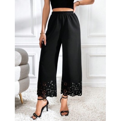 Privé Laser Cut Out Wide Leg Pants - Choose Your Size