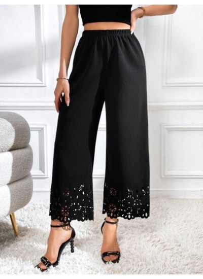 Privé Laser Cut Out Wide Leg Pants - Choose Your Size