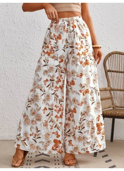 VCAY Floral Print Wide Leg Pants - Choose Your Size