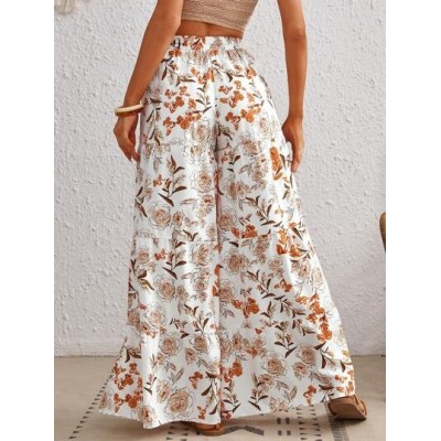 VCAY Floral Print Wide Leg Pants - Choose Your Size