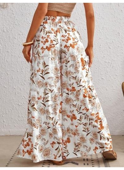 VCAY Floral Print Wide Leg Pants - Choose Your Size