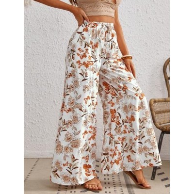 VCAY Floral Print Wide Leg Pants - Choose Your Size