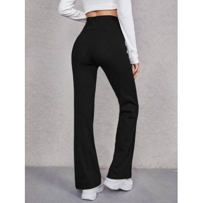 EZwear Wide Waistband Flare Leg Pants - Choose Your Size