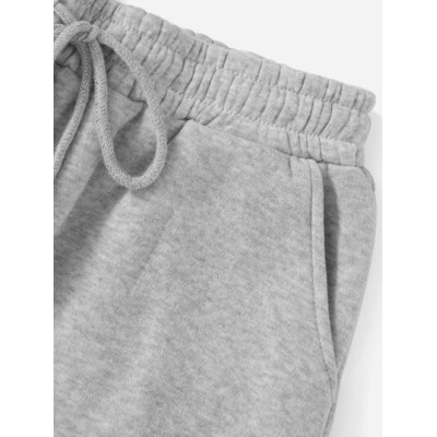 EZwear 2pcs Solid Drawstring Waist Sweatpants - Choose Your Size