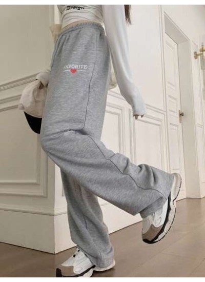 Letter Graphic Drawstring Waist Sweatpants - Choose Your Size