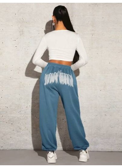 SXY Women.s Back Printed Tapered Sweatpants - Choose Your Size