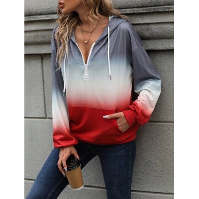 LUNE Ombre Drop Shoulder Drawstring Hoodie - Choose Your Size