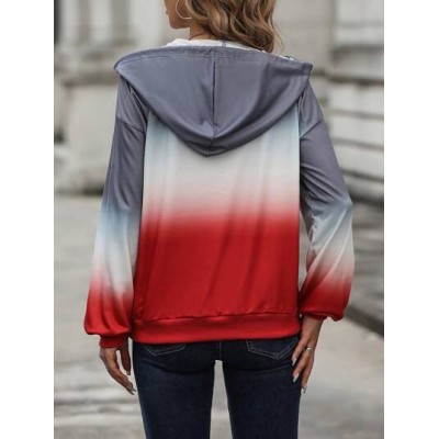 LUNE Ombre Drop Shoulder Drawstring Hoodie - Choose Your Size