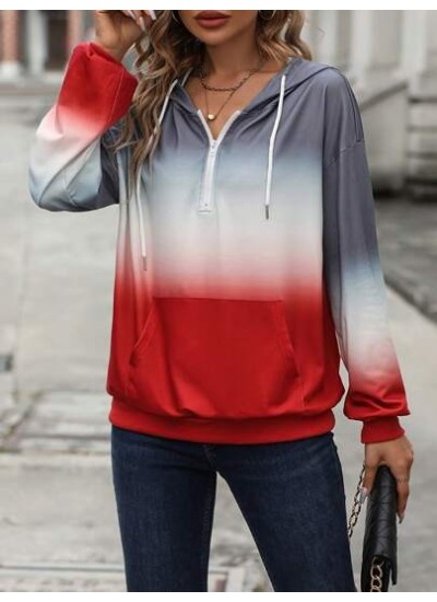 LUNE Ombre Drop Shoulder Drawstring Hoodie - Choose Your Size