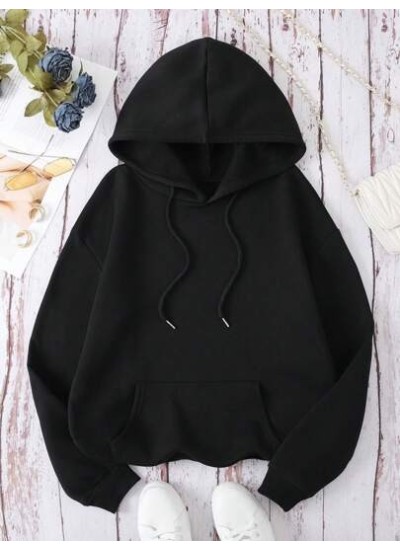 EZwear Slogan Graphic Drop Shoulder Drawstring Hoodie - Choose Your Size