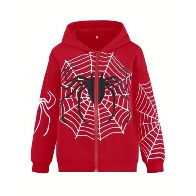 EZwear Women.s Spider Web Pattern Zip Up Hoodie - Choose Your Size