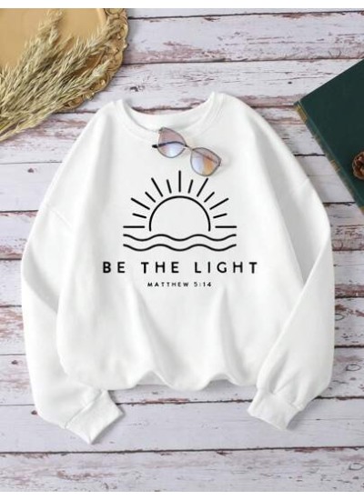 Essnce Sun & Slogan Graphic Thermal Lined Sweatshirt - Choose Your Size