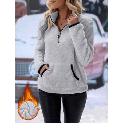 LUNE Women.s Half-zip Plush Sweatshirt - Choose Your Size