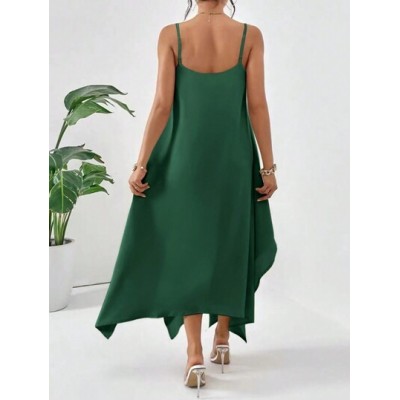 Essnce Stylish Women.s Loose Fit Maxi Length Spaghetti Strap Dress - Choose You