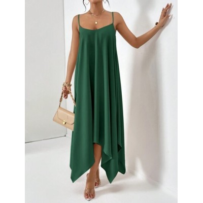 Essnce Stylish Women.s Loose Fit Maxi Length Spaghetti Strap Dress - Choose You