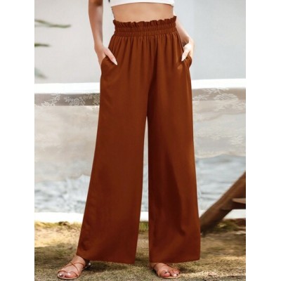 LUNE Paperbag Waist Wide Leg Pants - Choose Your Size