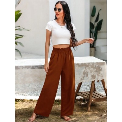 LUNE Paperbag Waist Wide Leg Pants - Choose Your Size