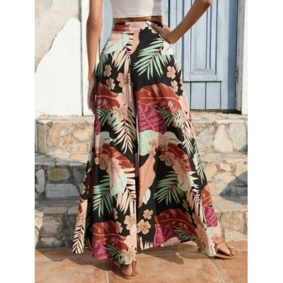 VCAY Tropical Print Wide Leg Pants - Choose Your Size