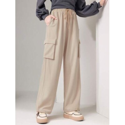 Mulvari Flap Pocket Side Drawstring Waist Cargo Sweatpants - Choose Your Size