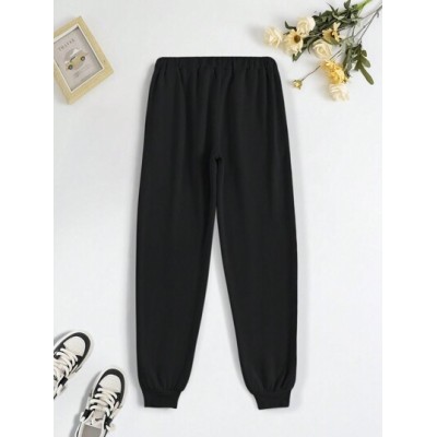 Slayr Women.s Letter Print Drawstring Waist Sweatpants - Choose Your Size