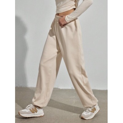 Women.s Elastic Waist Letter Printed Jogger Sweatpants With Banded Ankles - Cho