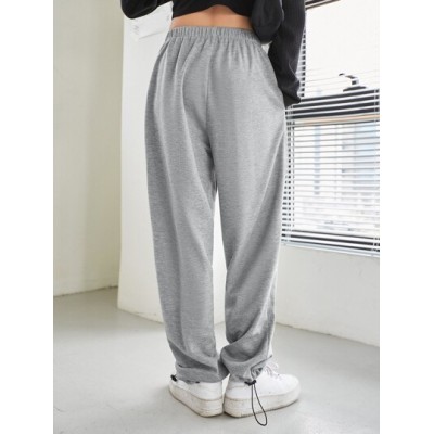 Letter Graphic Drawstring Hem Sweatpants - Choose Your Size