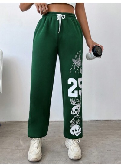 EZwear Women.S Skull & Butterfly Printed Drawstring Waist Sweatpants - Choose Y