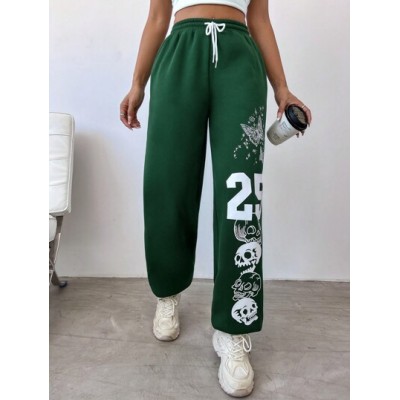 EZwear Women.S Skull & Butterfly Printed Drawstring Waist Sweatpants - Choose Y